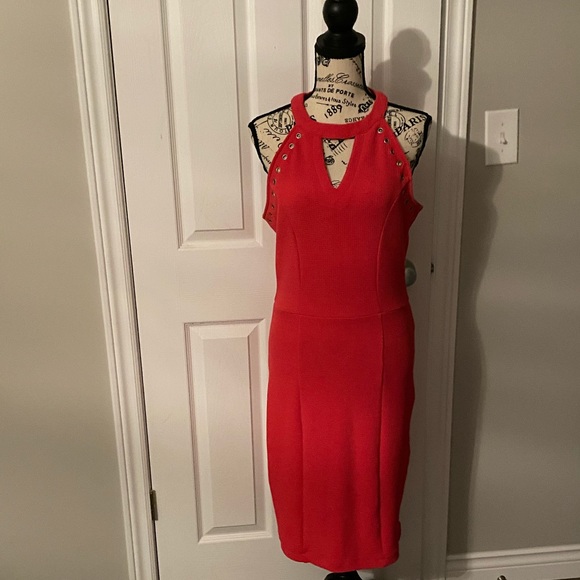 XOXO hot pink grommet fit and flare dress - Picture 6 of 16